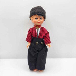 Vintage Dutch Plastic Boy Doll - For Repair - Volendam Holland Souvenir